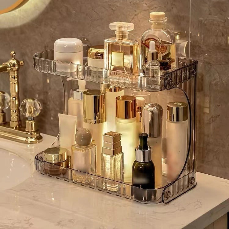 Double-Layer Light Luxury Storage Box Desktop Cosmetics Storage Rack