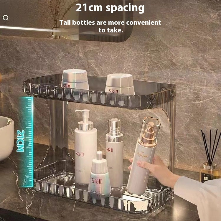 Double-Layer Light Luxury Storage Box Desktop Cosmetics Storage Rack