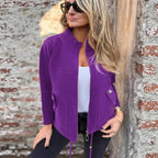 Woolen Lapel Tether Faux Pocket Suit Jacket