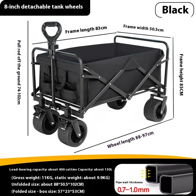 Four-wheel Disassembly Garden Folding Camping Cart Outdoor