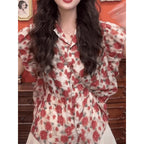 Hong Kong Style Retro Floral Shirt Summer Commute