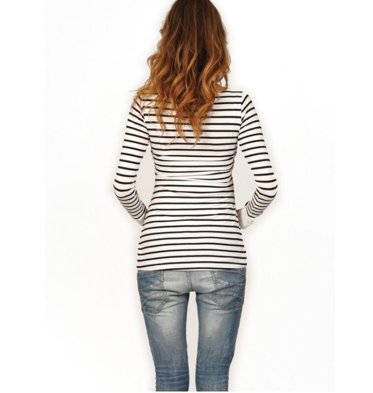 Multifunctional Maternity T-shirt Striped Long Sleeve Nursing Wear