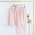 Floral Lapel Sweet Home Wear Pajamas Suit Cotton